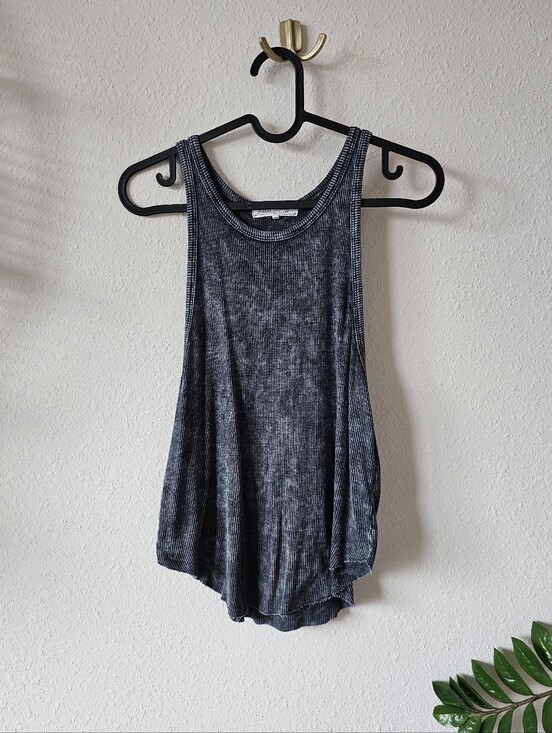 Joah Brown Tops - Joah Brown Distressed Gray Ribbed Muscle Tee